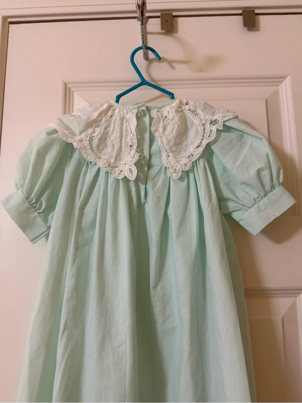 Lavender Blue 2T Mint Green Lace Collar Dress